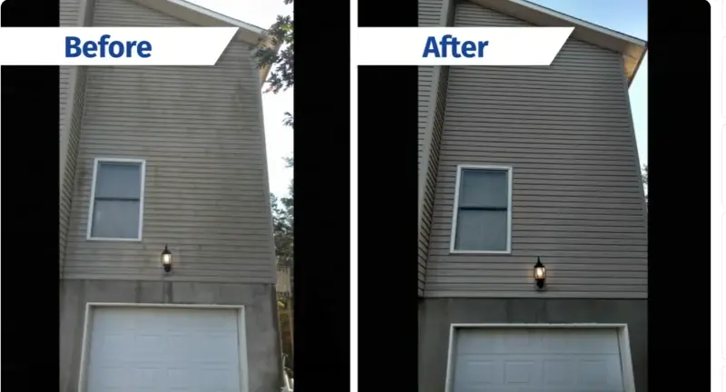 House siding before and after washing